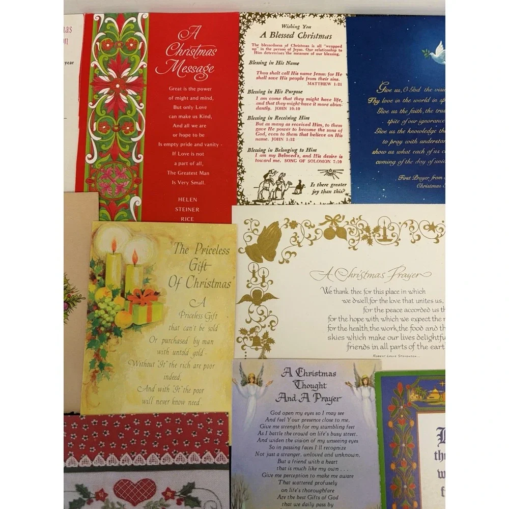 Vintage Christmas Cards Fronts ONLY Bible  Verses More Scrapbooking Crafts 50+